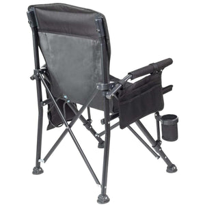 Gobi Heat black folding camping chair with side storage pocket and cup holder