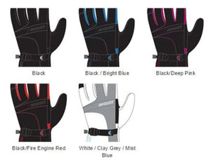 Gordini gloves in five color combinations including black and white variations