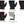 Gordini mittens in five color variations including black, blue, pink, red, and grey