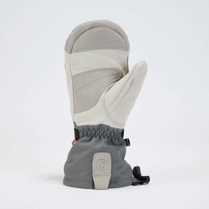 Gordini grey and white winter mitten with adjustable wrist strap