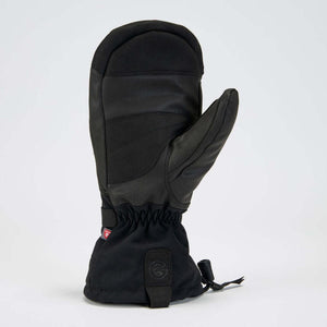 Gordini black insulated winter mitten with wrist cinch and logo patch