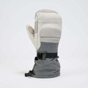 Gordini grey and beige winter mitten with adjustable wrist strap
