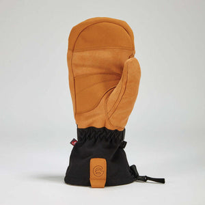 Gordini tan suede and black fabric winter mitten