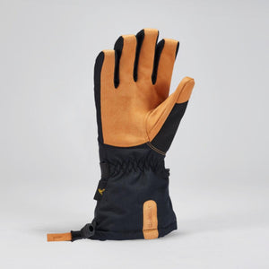 Gordini black and tan winter glove with adjustable wrist strap