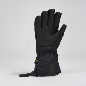 Gordini black winter glove with cinched wrist and adjustable pull cord