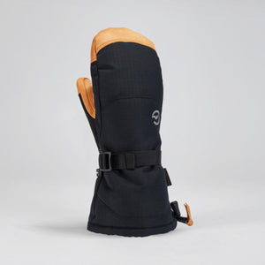 Gordini black and tan winter mitten with adjustable wrist strap