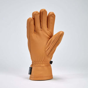 Tan leather Gordini glove with elastic wrist