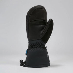 Gordini black leather and fabric winter mitten with AquaBloc technology