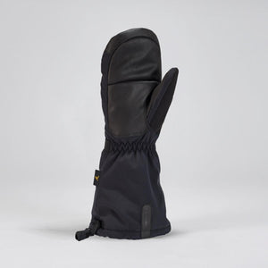 Gordini black insulated winter mitten with leather palm