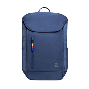 Got Bag blue backpack with a vertical front zipper and logo