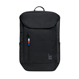 Black Got Bag backpack with a front zipper pocket and vertical logo