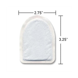 Grabber adhesive heat patch with dimensions 2.75 inches wide by 3.25 inches high