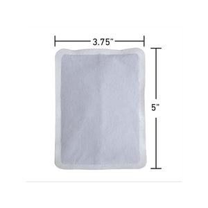Rectangular white adhesive patch with dimensions 3.75 inches wide by 5 inches high