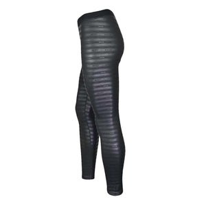 Seirus black thermal leggings with horizontal textured pattern