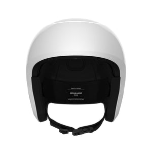 White POC Skull Dura ski helmet interior view showing size label