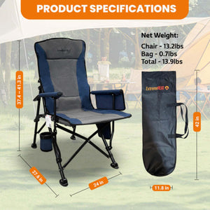 ExtremeMIST camping chair and carry bag with dimensions and weight specifications