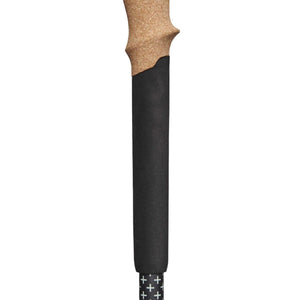 Trekking pole handle with cork grip and black foam extension