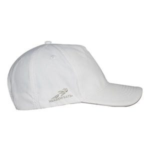 White Headsweats baseball cap viewed from the side