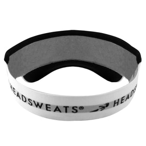 White Headsweats visor with black trim and logo