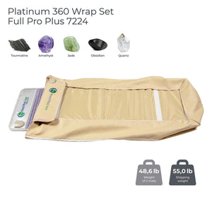 HealthyLine Platinum 360 Wrap Set Full Pro Plus 7224 with tourmaline amethyst jade obsidian and quartz stones
