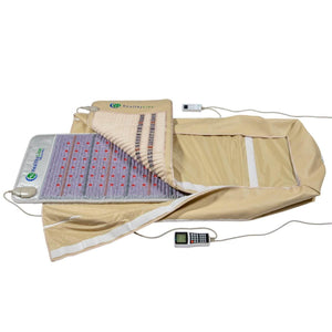 HealthyLine infrared heating mat with digital controller and exposed gemstone surface