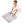 Woman kneeling and touching a folded HealthyLine infrared heating mat