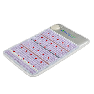 HealthyLine Platinum Pro infrared heating mat with purple textured surface and red stone accents