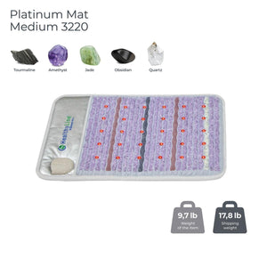 HealthyLine Platinum Mat Medium 3220 with tourmaline amethyst jade obsidian and quartz stones