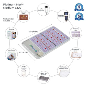 HealthyLine Platinum Mat Medium 3220 with included accessories and warranty information