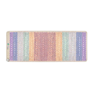 HealthyLine Rainbow mat with multicolored vertical stripes and embedded crystal stones