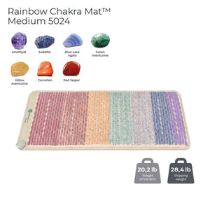 HealthyLine Rainbow Chakra Mat Medium 5024 with seven gemstone types and weight specifications