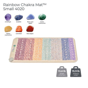 HealthyLine Rainbow Chakra Mat Small 4020 with seven gemstones and weight specifications