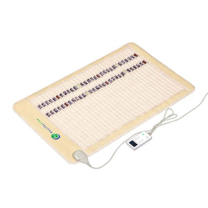 HealthyLine beige heating mat with embedded crystals and digital controller