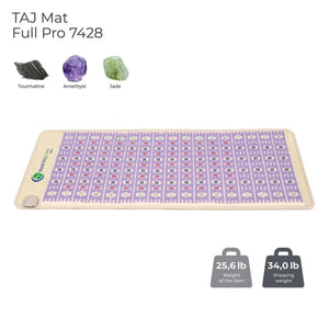 HealthyLine TAJ Mat Full Pro 7428 with tourmaline amethyst and jade stones plus weight specifications