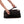 Hands adjusting the velcro strap on a black HealthyLine heating pad