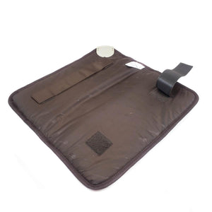 HealthyLine brown rectangular heating pad with velcro straps