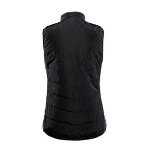 Back view of a black Heat Experience quilted vest