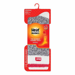 Heat Holders original thermal socks in grey and white marl on retail packaging