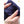 Close up of hands holding a dark blue sock showing the soft brushed fleece interior lining