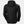 Back view of a black Helly Hansen hooded puffer jacket