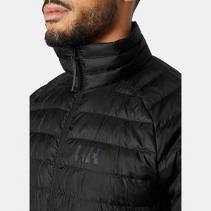 Helly Hansen black puffer jacket with high collar and logo detail