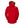 Back view of a red Helly Hansen parka with a faux fur trimmed hood