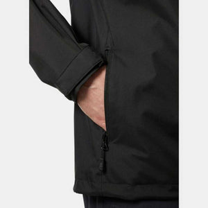 Close up of Helly Hansen black jacket side pocket with zipper
