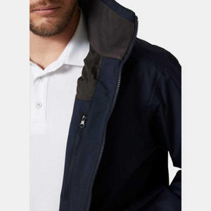 Helly Hansen navy blue jacket with fleece lined collar and zippered chest pocket