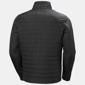 Back view of a black Helly Hansen quilted jacket