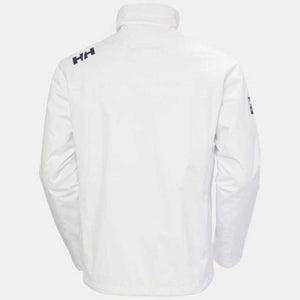 Back view of white Helly Hansen jacket with HH logo on shoulder