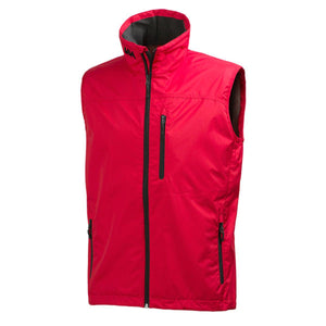 Helly Hansen red zip up vest with black trim and chest pocket