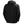 Back view of a black Helly Hansen hooded rain jacket