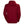 Back view of a Helly Hansen red hooded sweatshirt