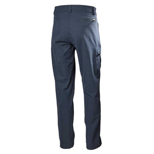 Helly Hansen navy blue cargo trousers viewed from the back